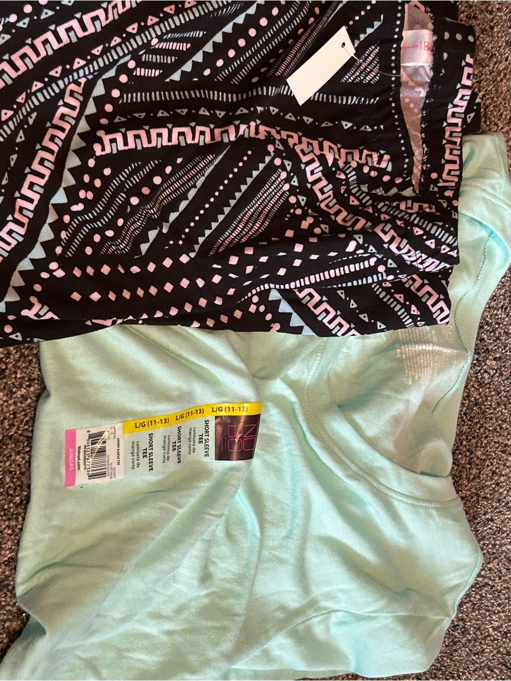 NWT No Boundaries Mint Tee & Tribal Geometric Print Leggings Active Set L 11-13